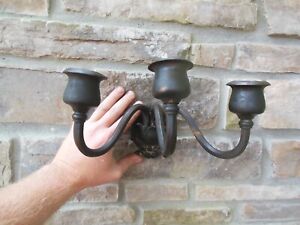 Antique Triple Arm Iron Wall Sconce Tulip Design Base Chandelier Lamp Victorian