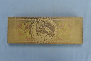 Antique Flemish Art Pyrography Ladies Tie Stocking Box Factory Design 05222