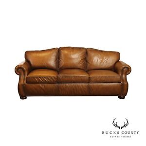 Century Trading Co Camelback Leather Sofa