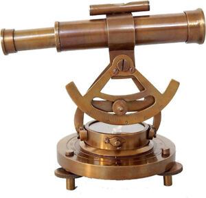 5 Vintage Brass Theodolite Alidade Compass Antique Survey Transit Telescope