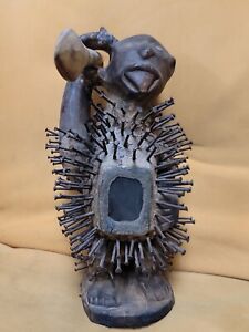 Antique African Bakongo Nkisi Nkondi Statue Nail Fetish Congo Africa