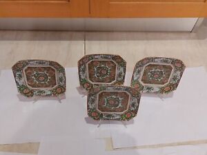 Antique Chinese Plates Famille Rose Set Of Four