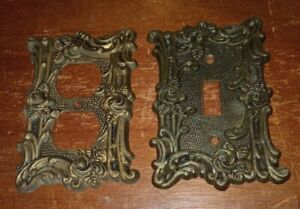 Vintage 1967 American Tack Howe Light Switch Outlet Cover Plate Set 60t 60d 