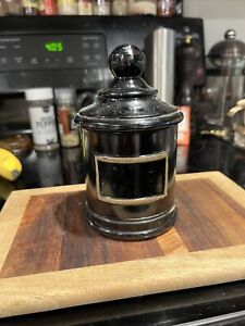 Vintage Black Glass Apothecary Jar See Description