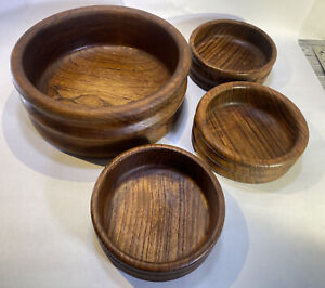 Eames Era Mcm Teak Wood Bowl Set Of 4 Salad Bowl Kalmar Thailand