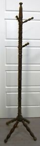 Antique Solid Oak Coat Hat Rack Clothes Hall Tree Stand Needs Turnings Gluing