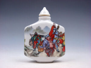 Famille Rose Glazed Porcelain Journey To The West Flask Snuff Bottle 02052305