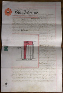 1907 Vellum Sealed Conveyancing Document Uk Manuscript Legal History