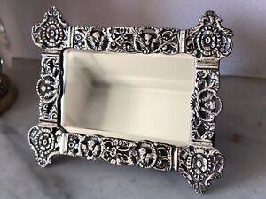 Superb Victorian Solid Silver Framed Mirror Easel Back Hallmarked London 1889