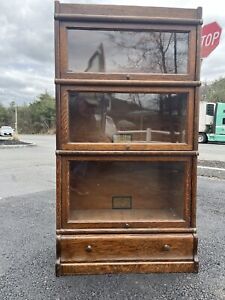 Rare Globe Wernicke Oak 3 4 Barrister Bookcase