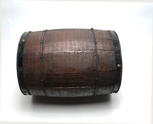 Antique Vintage Rustic Wooden Barrel 17 Tall 12 Dia