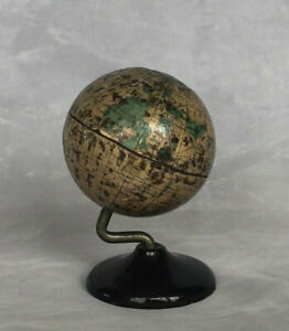 Denoyer Geppert Globe Die Cast Metal Bank Miniature World Globe 3 Dallas Texas