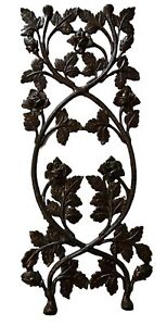 Original Large Cast Iron Antique Style Rose Scroll Wall Art Flower Wrought