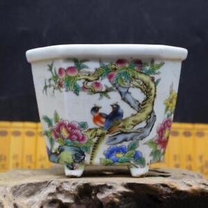 Chinese Famille Rose Porcelain Pot Peach Birds Pattern Flowerpot 4 60 Inch