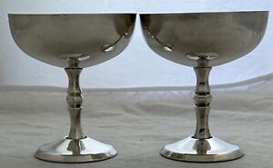 2 Vintage Italy F B Rogers Silverplate Champagne Wine Goblets