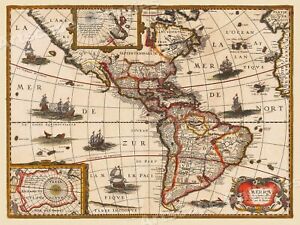 1627 New World Exploration Historic Vintage Style Wall Map 18x24