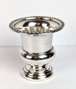 Solid Sterling Silver Mini Vase Urn Toothpick Holder 47 Grams Rope Edge No Monos