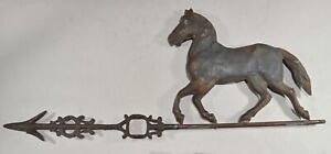 Antique Weathervane Lightning Rod Arrow Metal Horse Primitive Folk Art