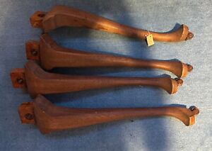 4 Salvaged Vintage Heavy Solid Oak Wood Table Legs