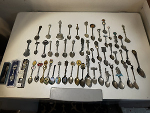 Awesome Collection Of Souvenir Spoons Pewter And Others 52 Pieces