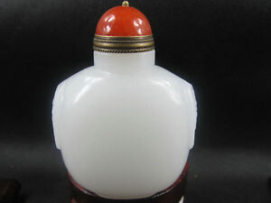 Chinese Perfect Shape 3 2 Inches Nephrite Jade Snuff Bottle Nr
