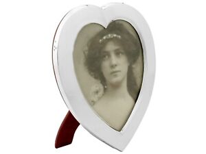 Victorian Heart Shaped Sterling Silver Picture Frame