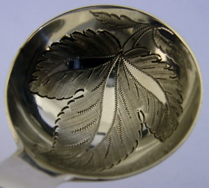 Stunning Rare Georgian Sterling Silver Leaf Design Caddy Spoon 1816 Antique