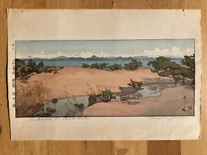  Reserved Antique Japanese Woodblock Print Hiroshi Yoshida Biwa Lake 1933 