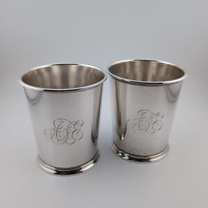 Fisher Model 86 Sterling Silver Mint Julep Cups With Monogram Set Of 2