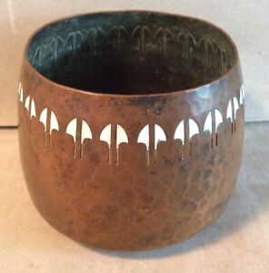 Wmf Enameled Hammered Copper Secessionist Period Bowl Or Cup Arts Crafts