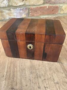 Vintage Tea Caddy With 2 Compartments No Key Free Postage