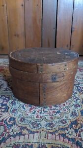 Sweet Antique Early Primitive Wood Bail Handle Pantry Box 9 25 Patina