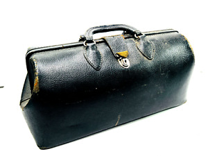 Vtg 50s 60s Schell Cowhide Leather Rural Kansas Ks Doctors Bag Purse Nice Supple