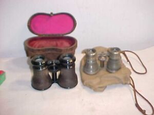 2 Pair Antique Chevalier French Opera Glasses With Cases