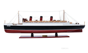 Rms Queen Mary Ocean Liner Wooden Model 40 Cunard Cruise Ship Handcrafted New