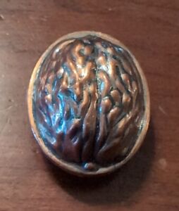 Antique Miniature Copper Walnut Food Mold Country Kitchen