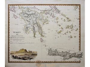 Turkey Iii Greece And Candia Old Map Baldwin Cradock 1829