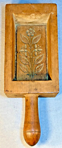 Antique 19th Century Wooden Carved Butter Mold Floral Motif
