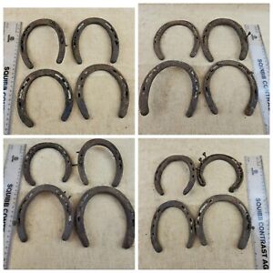 16 Antique Iron Hand Forged Horse Mule Shoes Oxen Rusty Primitive Barn Decor