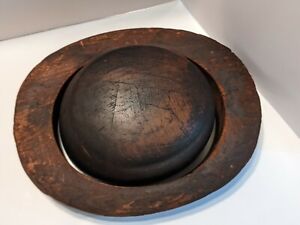 Vintage Wooden Millinery Hat Mold And Brim Homberg 7 1 4 2 1 8 960 5 3 8 7