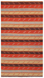 Vintage Hand Woven Carpet 4 7 X 9 0 Traditional Wool Kilim Rug