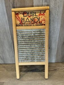 Vintage Columbus Washboard Company Dubl Handi 18 Wood Metal Washboard