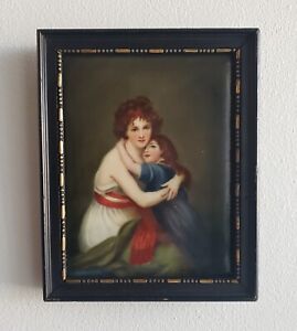 Antique Limoges French Hand Painted Porcelain Plaque Vigee Lebrun And Child