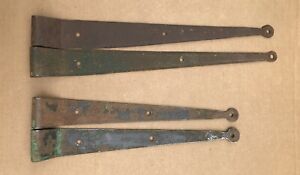 Lot Of 4 15 18 Inch 19th Century Antique Offset Strap Hinges Barn Hinge
