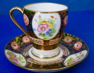 Nippon Morimura Bros Antique Hand Painted Porcelain Cup Saucer Meiji Period