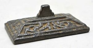 Antique Iron Small Paper Weight Original Old Hand Crafted Engraved