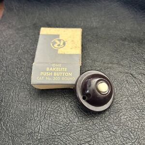 Vintage Brown Rodale Bakelite Push Button Cat No 303 New