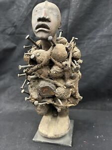 Antique 19c African Tribal Nkisi Kongo People Dr Congo Fetish Power Figure