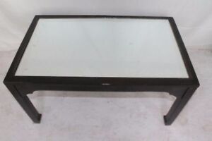 Great Chinese Chippendale Ebonized Coffee Table With Mirrored Top Circa 1920 S