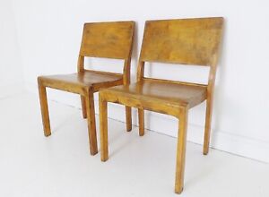 Stunning Pair Vintage Finmar Otto Korhonen Alvar Aalto Model 611 Chairs